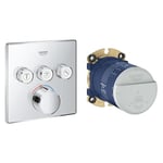 Grohe 29149000 Smartcontrol Mitigeur Encastrés 3 Sorties, Chrome & Corps encastré Universel 1/2 Rainshower 26483000, Bleu, 1.00