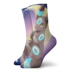 LREFON Chaussettes de Compression Umbreon Socks Crew Drôle Casual Unisexe Impression Cheville Sport Sock