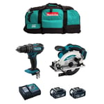 Kit d'outils électriques - MAKITA - DHP482 + DSS610 - Sans fil - 2 batteries 5 Ah - 18 V