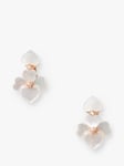 kate spade new york Precious Pansy Mother of Pearl Drop Earrings, Cream/Gold