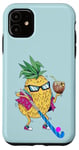 Coque pour iPhone 11 Hockey, ananas, fête hawaïenne, hockey de campagne