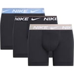 Nike Boxer Ultra Comfort Dri-FIT 3-PK - Sort/Grå/Blå, størrelse Small