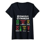 Womens 7 Principles Of Kwanzaa Black African American Men Women Kid V-Neck T-Shirt