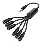 3.5mm Earphone Splitter Cable 3.5mm 1/8 Inch 4Pole TRRS Male to 6 Ports Aux8863