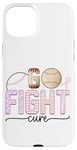 Coque pour iPhone 15 Plus Go Fight Cure Thème de sensibilisation au baseball Rose