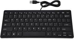 Clavier Filaire 78 Touches avec Capuchon de Gravure au Mini-Universel Ultra-Fin avec c?ble USB Clavier Ultra-Mince pour Ordinateur de Bureau Ordinateur Portable PC(Noir)