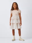 John Lewis Heirloom Collection Kids' Star Tulle Party Dress, Cream/Gold