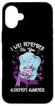 iPhone 16 Plus I Will Remember You Alzheimer's Awareness Purple Elephant Case