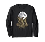 Funny 3 King Cobra Snakes Howling At The Moon Venom Snake Long Sleeve T-Shirt