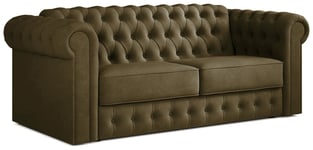 Jay-Be Chesterfield Fabric 3 Seater Sofa Bed - Sage Green