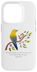 Coque pour iPhone 14 Pro Romans 8:28 All Things Verse de la Bible avec motif fleur et oiseau