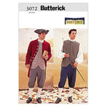 Butterick Patterns B3072 Costume Historique pour Homme Taille 32-34 - 36 : Pantalon Longueur Genou, Ballon - Chemise Mannequin, Gilet, Veste ajustée et Chapeau tri-Angle, Blanc