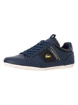 LacosteChaymon 0120 1 CMA Leather Trainers - Navy/Black