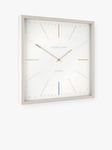 Thomas Kent Editor Square Analogue Wall Clock, 51cm, Salt