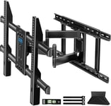 Support Mural TV pour la Plupart des Téléviseur 42-80 Pouces, Support TV Bras Long Articulé et Pivotant, Fixation Murale TV pour Montants en Bois 8""/12""/16""/18""/24"", VESA 600x400mm, 60kg