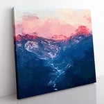 Ravine to the Clouds in Abstract Modern Canvas Wall Art Print Ready to Hang, Framed Picture for Living Room Bedroom Home Office Décor, 50x50 cm (20x20 Inch)