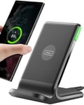 INIU Wireless Charger, 15W Fast Wireless Charging Stand Qi Certified Sleep-friendly Adaptive Light & Dual Charging Modes for iPhone 15 14 13 12 11 Pro Max XR Plus Samsung S23 S22 Google Pixel LG etc