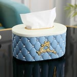 DUKAILIN Tissue Box Holder Creative Golden Deer Tissue Box Kitchen Storage Exquisite Seat Type Paper Storage Box  Resin Tissue Box