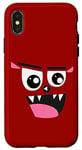 Coque pour iPhone X/XS Costume d'Halloween de monstre mignon pour fête effrayant amusant Rouge foncé