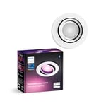 Philips Hue White & Color Ambiance Centura downlights ronds 1 pack, plafonniers à intensité variable, contrôle intelligent de la lumière via la voix et l'application.