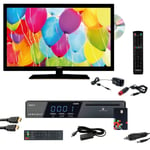 Pack ANTARION TV LED 21.5" 54cm Téléviseur HD Lecteur DVD + Récepteur Satellite