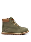 Timberland Pokey Pine 6In Boot With Boot, Green, Size 6 Younger