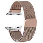 Milanese loop-rem för Apple Watch-band 44mm 40mm 45mm 49mm 41mm 38mm 42mm 44mm Armband iwatch Serie 9 3 6 5 SE 7 8 Ultra-Roséguld Rose gold 42mm/44mm/45mm/49mm