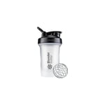 BlenderBottle Classic V2 Shaker Bottle with Stainless Steel Ball, Perfect for Protein Shakes, Dishwasher Safe, 600ml, Black/Clear