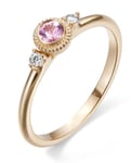 Kalevala Beloved trestens pink safir ja 0.06 ct diamantring guld 141000003P185