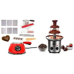 Total Chef Chocolate Melting Pot Fondue Set 250g Electric Chocolate Melter Candy Maker + 3 Tier Electric Chocolate Fountain Machine 680g Adjustable Settings Warm Function Perfect for Chocolate Melting