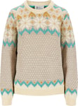 Dale of Norway Women's Vilja Sweater Sandstone/Offwhite/Peacock, S