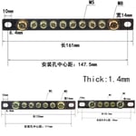 Bornier de barre électrique en cuivre,250V,15a,5 voies,7 voies,10 voies,ligne de fil de terre droit,2 pièces - Type [LP-1614]-7 Terminal-2PCS