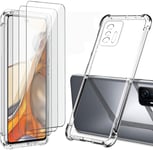 For Xiaomi 11T Pro 5G Case Clear Shockproof Cover & Glass Screen Protector