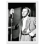 Artery8 Iconic Frank Sinatra New York City NYC Vintage Photo Singer A4 Artwork Framed Wall Art Print