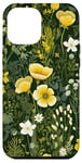 iPhone 15 Plus Olive Green Boho Botanical Wildflowers Case