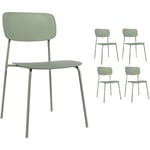 Kosmi - Lot de 4 chaises scandinaves au design minimaliste coloris vert très tendance - Vert