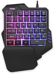 Rgb Rétroéclairé 35 Touches Mini Clavier De Jeu Portable-Contrôleur De Jeu Ergonomique Pour Pubg Lol Wow Dota2-Ordinateur De Bureau Pc Mac Gamer