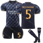 23/24 Ny säsong Borta Real Madrid CF BELLINGHAM Nr 5 Barn Jersey-paket Barn-28