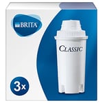 BRITA Pack de 3 filtres Classic, réduit le calcaire, le chlore, le plomb et autres impuretés pour une eau du robinet plus pure, sans BPA