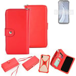 2in1 cover wallet + bumper for Doogee V30 Phone protective Case red