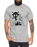 Ruffy Angry Gear Zoro One Manga T-Shirt 2 Luffy pour Homme Anime Piece, Farbe2:Gris Chiné, Größe2:X-Large