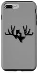 Coque pour iPhone 7 Plus/8 Plus Texas Buck Texas Flag Huge Buck Rack Black Texas Flag