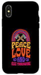 iPhone X/XS Peace Love And Axe Throwing Bohemian Rainbow Case