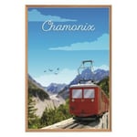 Tableau mural encadré train du montenvers chamonix 65x97 cm - Fabriqué en France