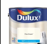 Dulux Smooth Emulsion Matt Paint - Fine Cream - 2.5L - Walls and Ceiling