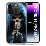 Coque pour Iphone 14 Pro Plus (6.7) Tete de Mort Doigt