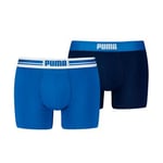 Puma Kalsonger 2P Everyday Placed Logo Boxer Marin/Blå bomull Small Herr