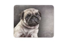 Pug Puppy Drawing Mouse Mat Pad - Dog Pencil Art Cute Cool Computer Gift #15650