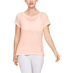 Under Armour UA Whisperlight SS Foldover T-Shirt Femme Orange FR : L (Taille Fabricant : LG)