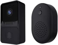 Caméra Sonnette Smart Home WiFi Sonnette Sans Fil Sonnette Caméra Caméscope FHD HomeKit Secure Vidéo,Noir